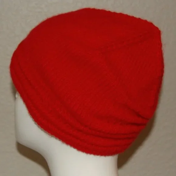 NEW Handmade Bright Red Cap, Women Size OS - Picture 5 of 12